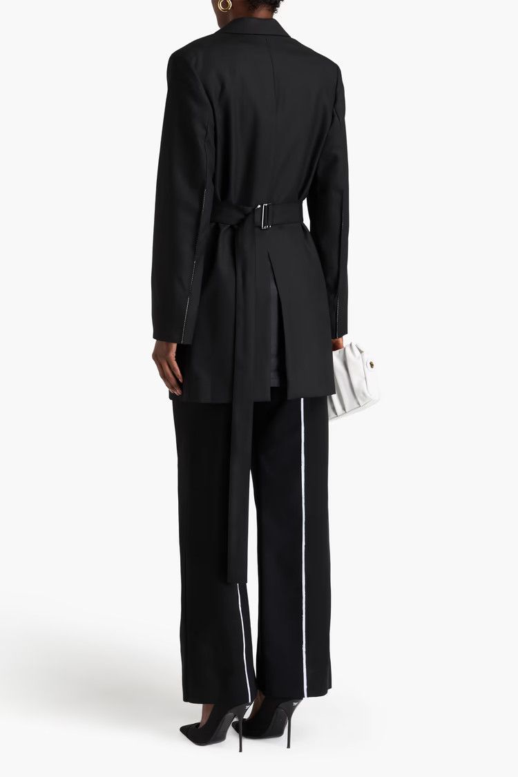 Victoria Beckham o1mle0525 Double Breasted Blazer in Black Size L / US 10 / IT 46 - 2 Thumbnail