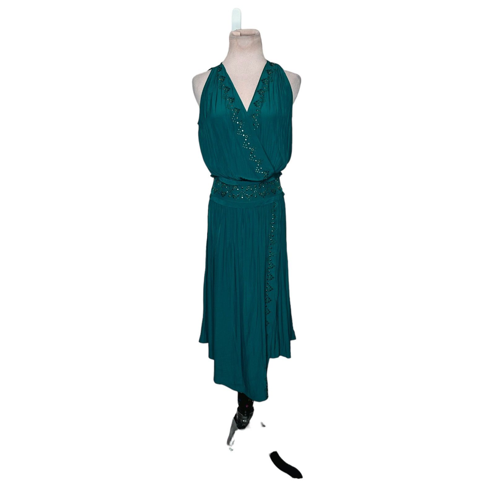 Ramy Brook Ramy Brook emerald embellished draped cocktail dress size XS Size XS / US 0-2 / IT 36-38 - 20 Thumbnail