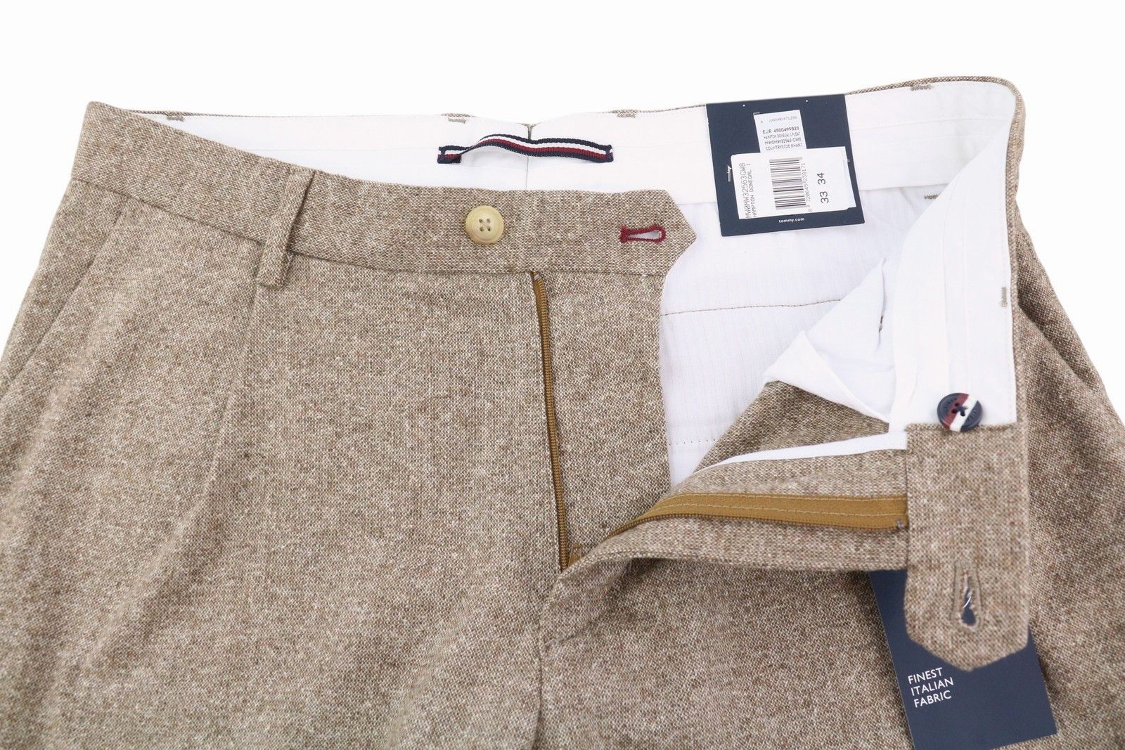Tommy Hilfiger HAMPTON W33/L34 Brown Wool Silk Blend Trousers 85018 Size US 33 - 4 Thumbnail