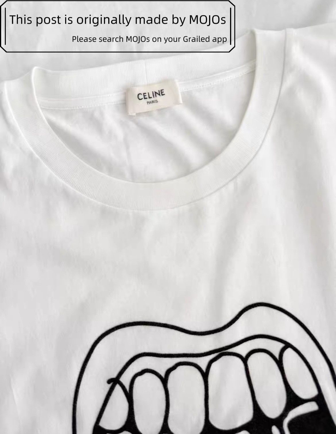 Celine Celine 21SS Teeth Logo Print Tee Size US L / EU 52-54 / 3 - 4 Thumbnail