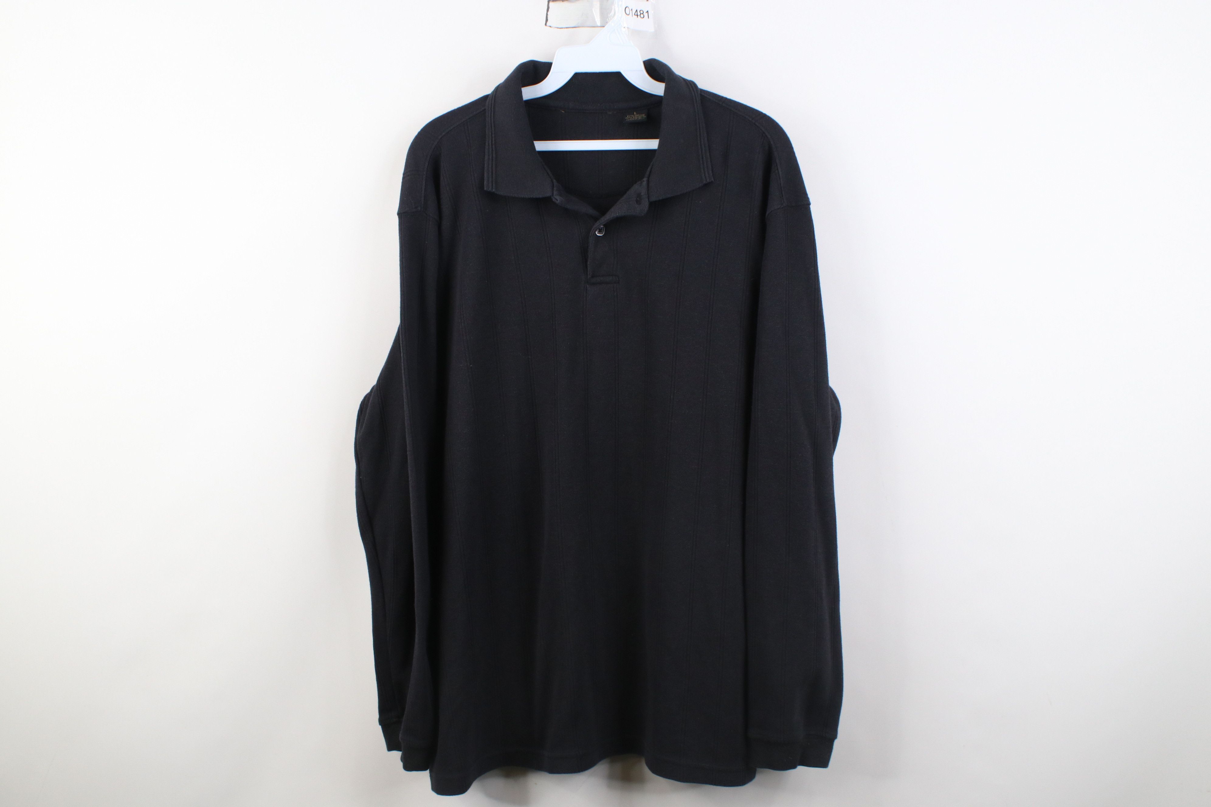 Vintage Vintage 90s Streetwear Knit Long Sleeve Polo Shirt Gray Size US L / EU 52-54 / 3 - 1 Thumbnail