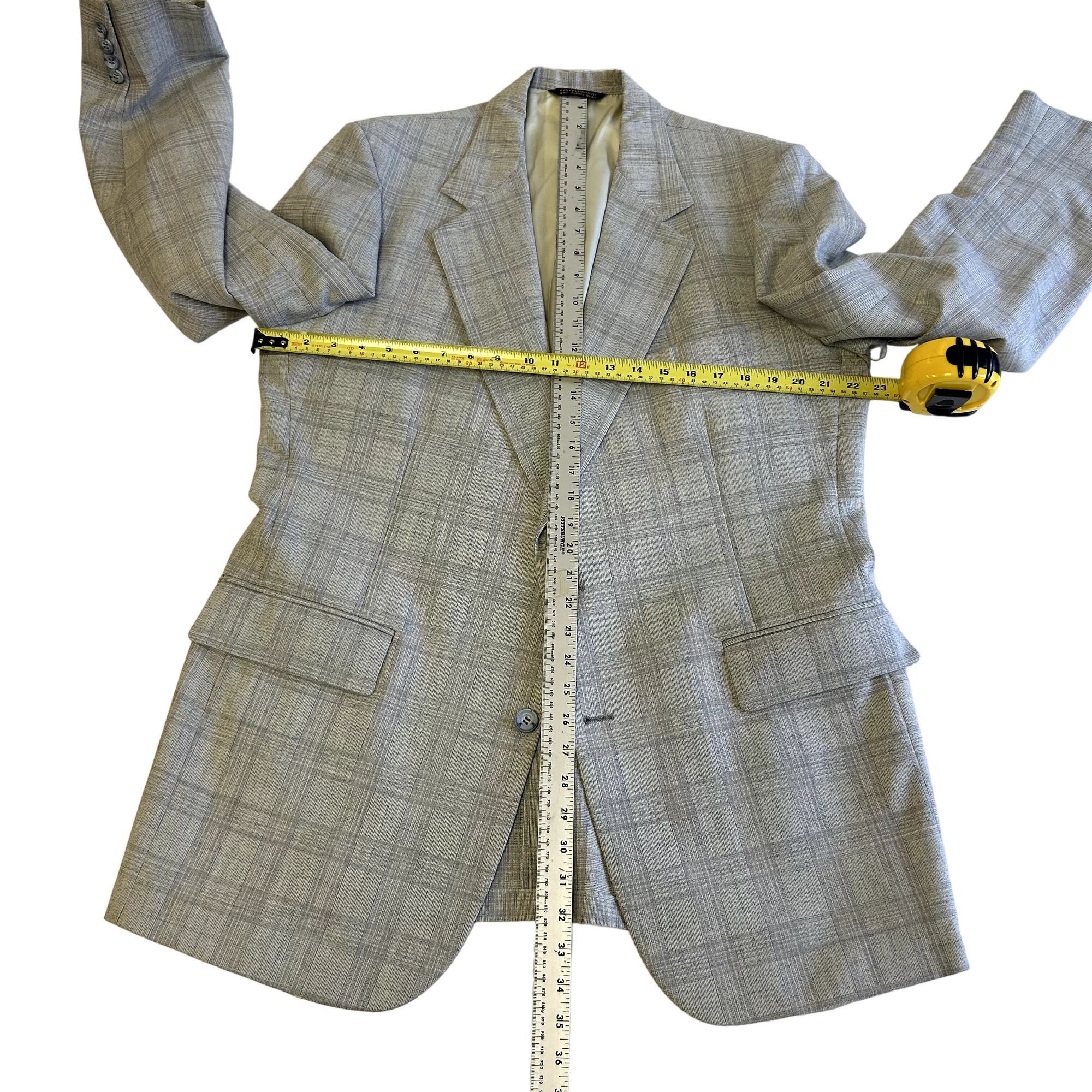 70's House of Pimlico MOD Gray Blue OVERCHECK Wool Suit 42 L