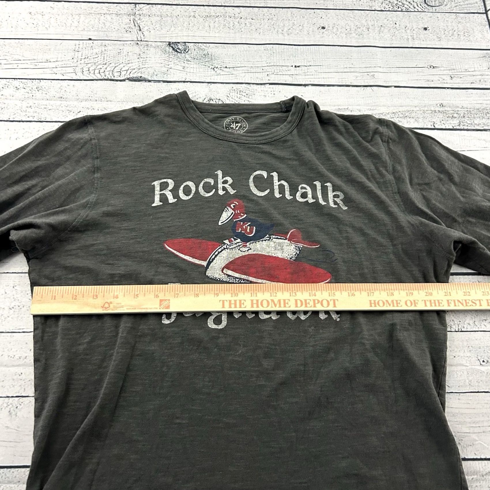 47 47 Kansas Rock Chalk Jayhawk Long Sleeve T Shirt Mens M Gray Size US M / EU 48-50 / 2 - 4 Thumbnail
