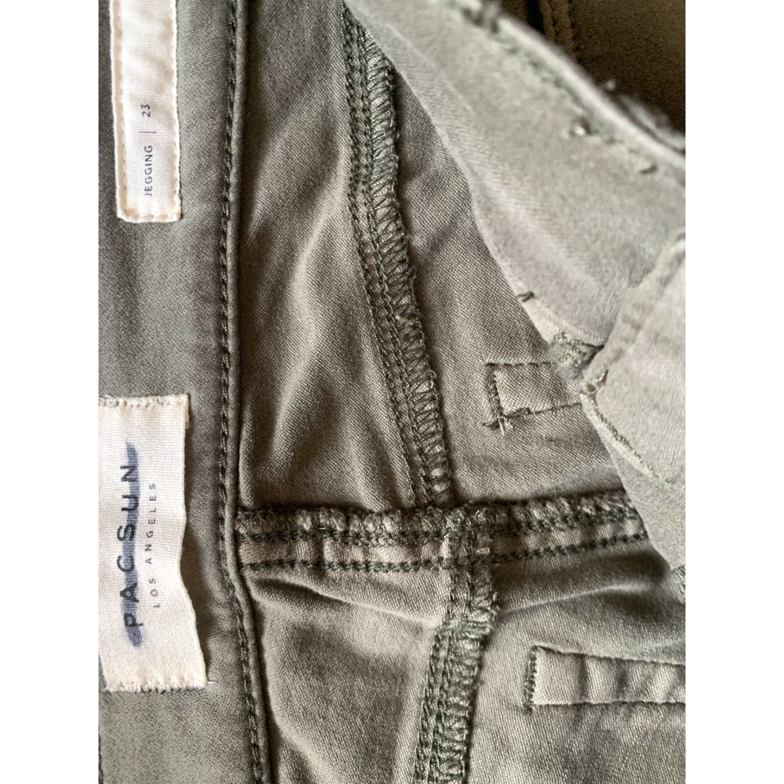 Pacsun VINTAGE PacSun Super High Rise Jegging Jeans Womens Size 23 Green Olive Design Logo 90s Womens Jeans Size 40" / US 18 - 3 Thumbnail