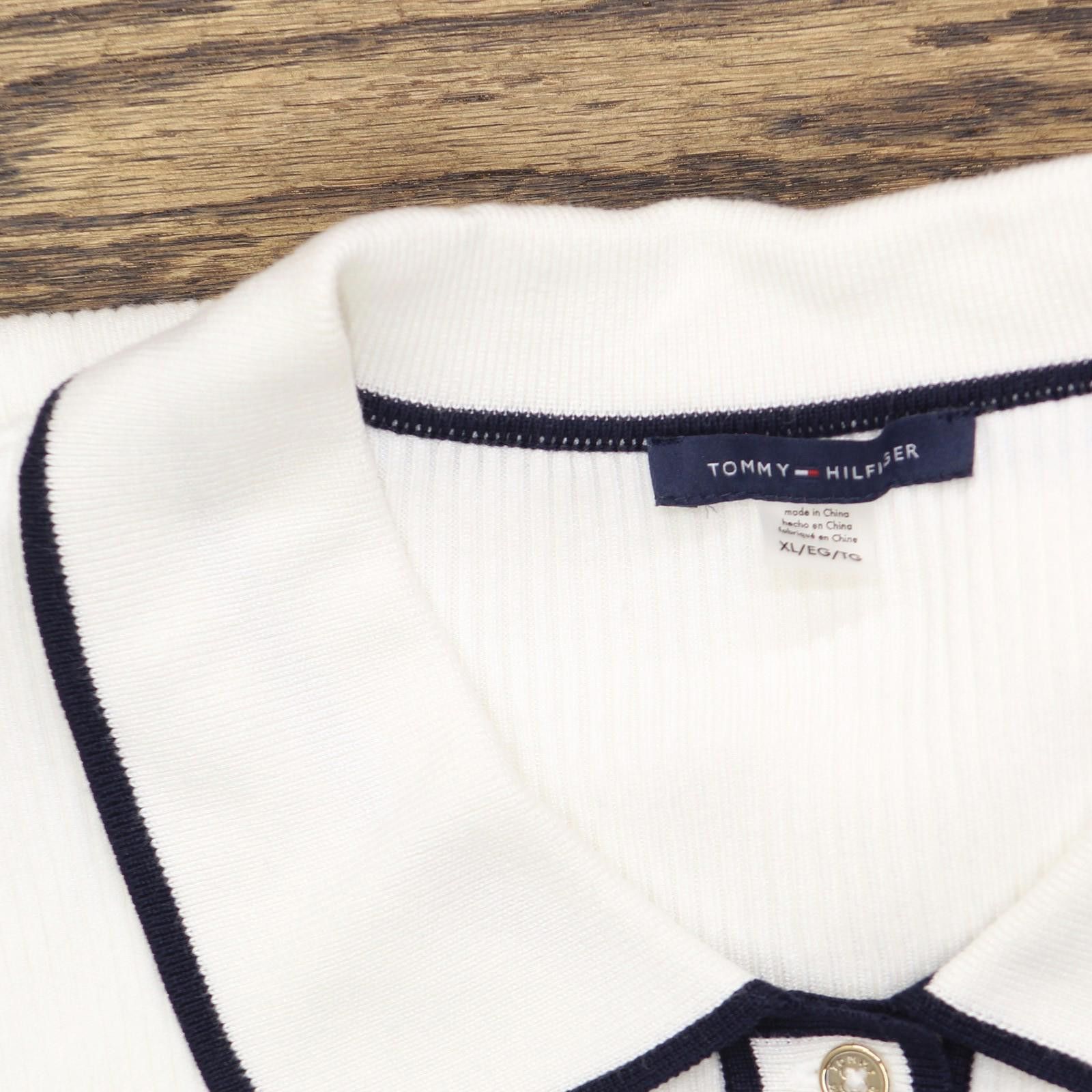 Tommy Hilfiger Nwt Tommy Hilfiger Rib Polo Shirt Ivory White / Midnight Xl Size XL / US 12-14 / IT 48-50 - 4 Thumbnail