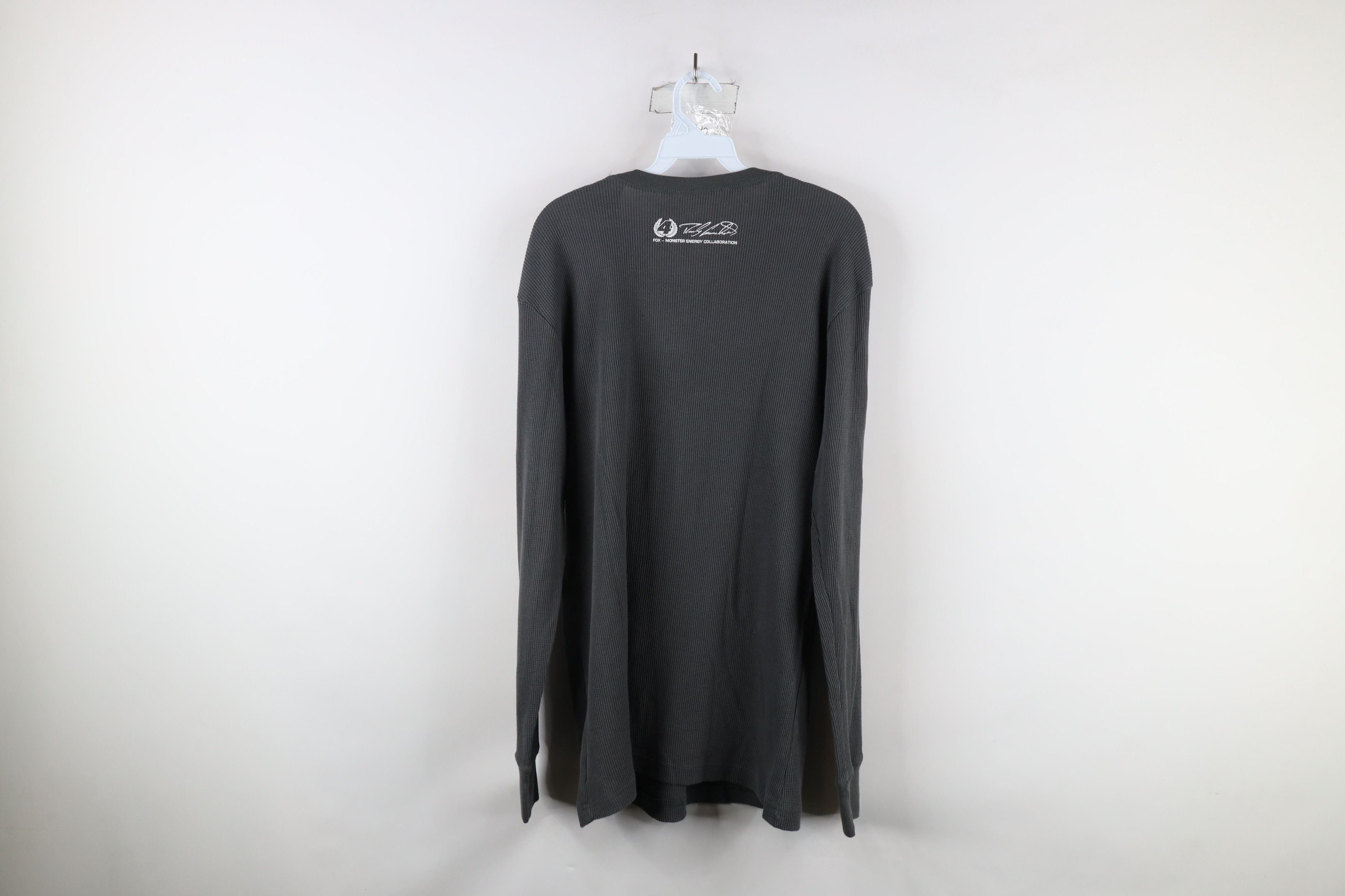 Fox Racing × Vintage Fox Racing x Monster Energy Thermal Waffle Knit T-Shirt Size US XL / EU 56 / 4 - 12 Thumbnail