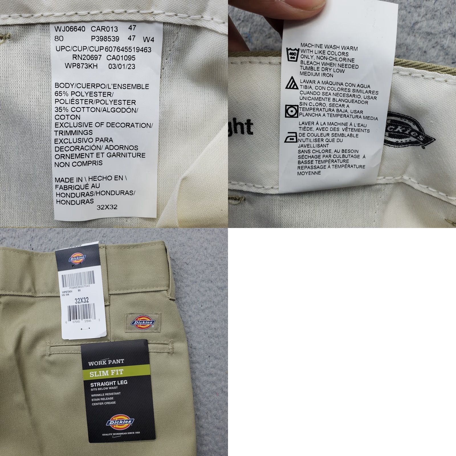 Dickies Dickies Work Pants Men 32x32 Tan 873 Slim Fit Wrinkle Resistant Straight WP873KH Mens Size 32 Tan Slim Dickies 874 Workwear Pants Size US 32 / EU 48 - 8 Thumbnail