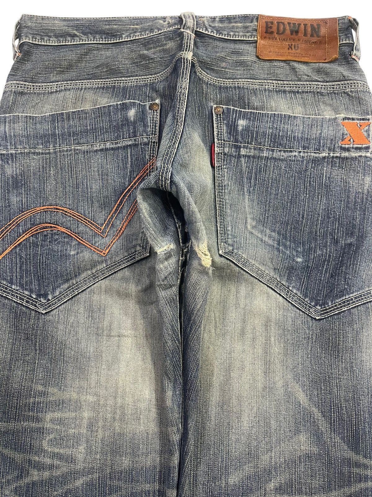Edwin Edwin XV Exclusive Vintage Faded Wash Distress Baggy Jeans Size US 36 / EU 52 - 5 Thumbnail
