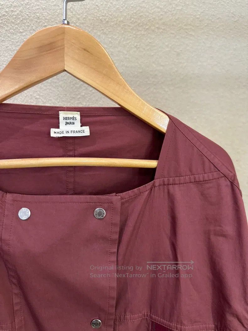 Hermes Hermes Burgundy coverall short work jacket Size XS / US 0-2 / IT 36-38 - 3 Thumbnail