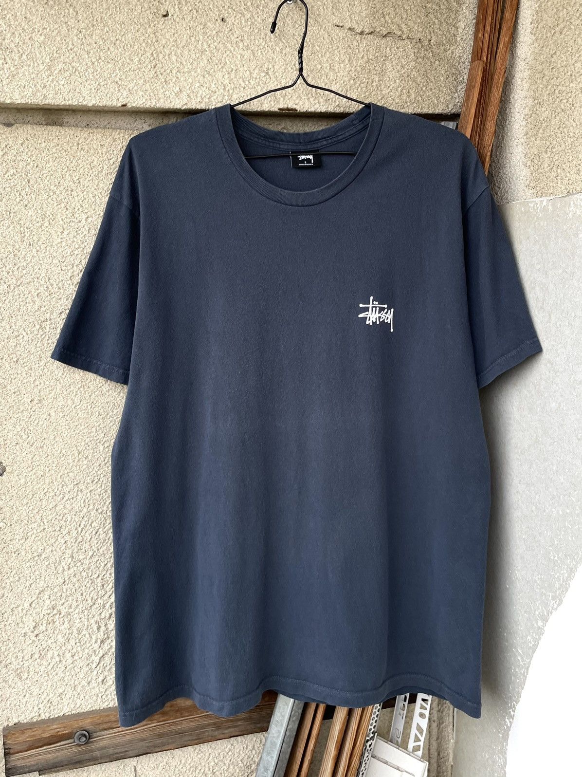 Stussy Vintage Y2K Stussy Big Logo Faded Navy Blue T-Shirt Size L Size US L / EU 52-54 / 3 - 9 Thumbnail