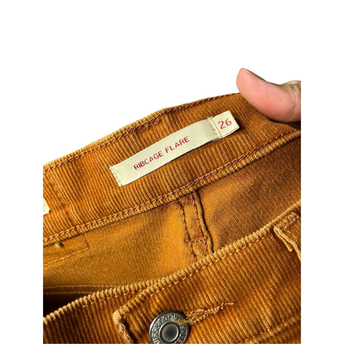 Levi's Levis Ribcage Flare Button Fly Brown Corduroy Pants Boho 70s Size 26" / US 2 / IT 38 - 8 Thumbnail