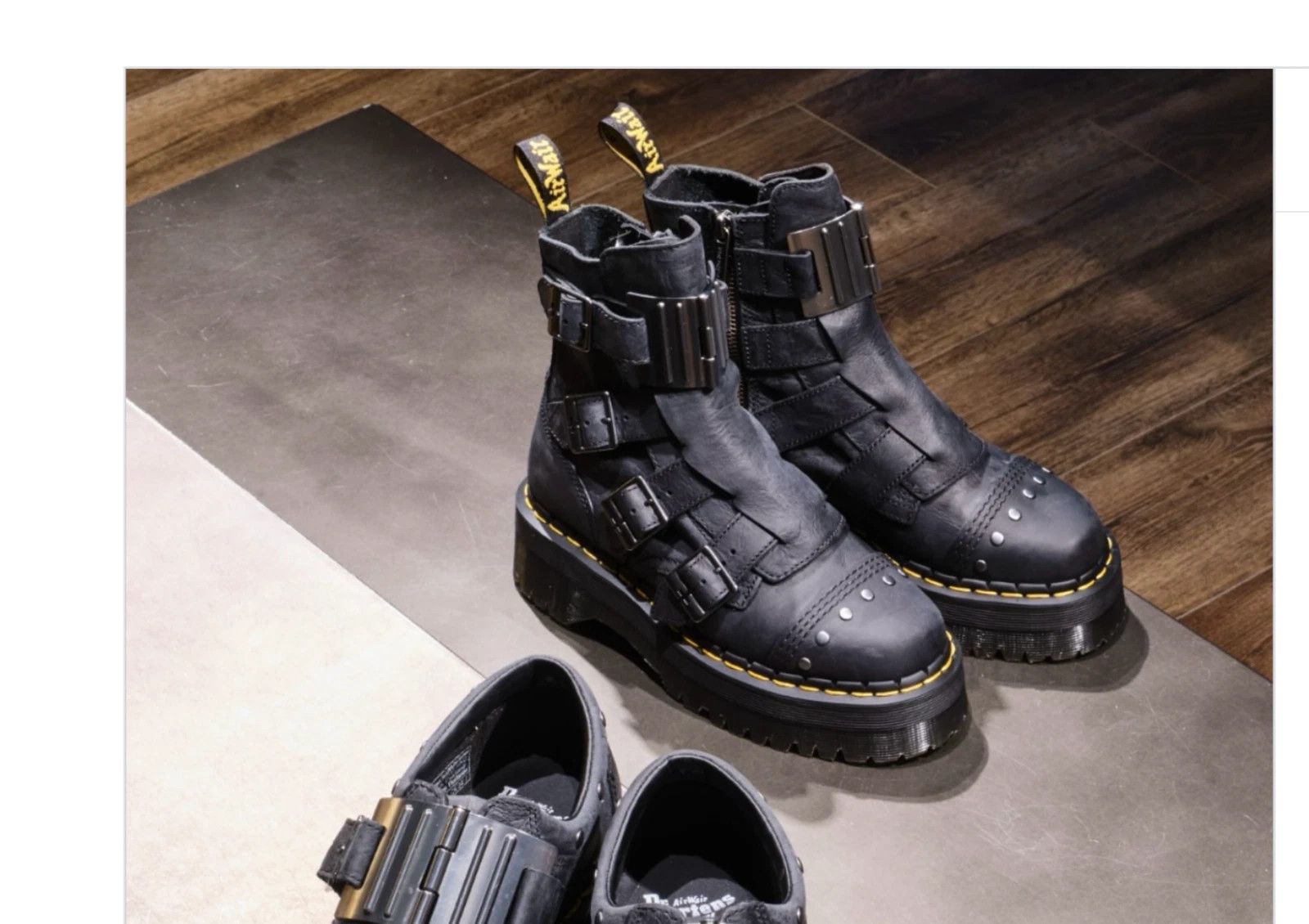 Dr. Martens Dr. Martens Jadon Hinge Buckle Leather Platform Boots Size US 6 / EU 39 - 2 Thumbnail