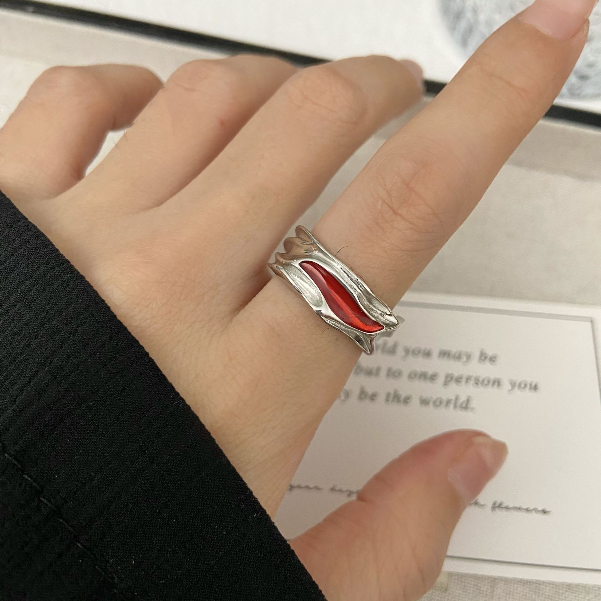 Jewelry Vintage Jewelry Rings Open Size Chrome Ring (Size 7-13) Size ONE SIZE - 1 Thumbnail