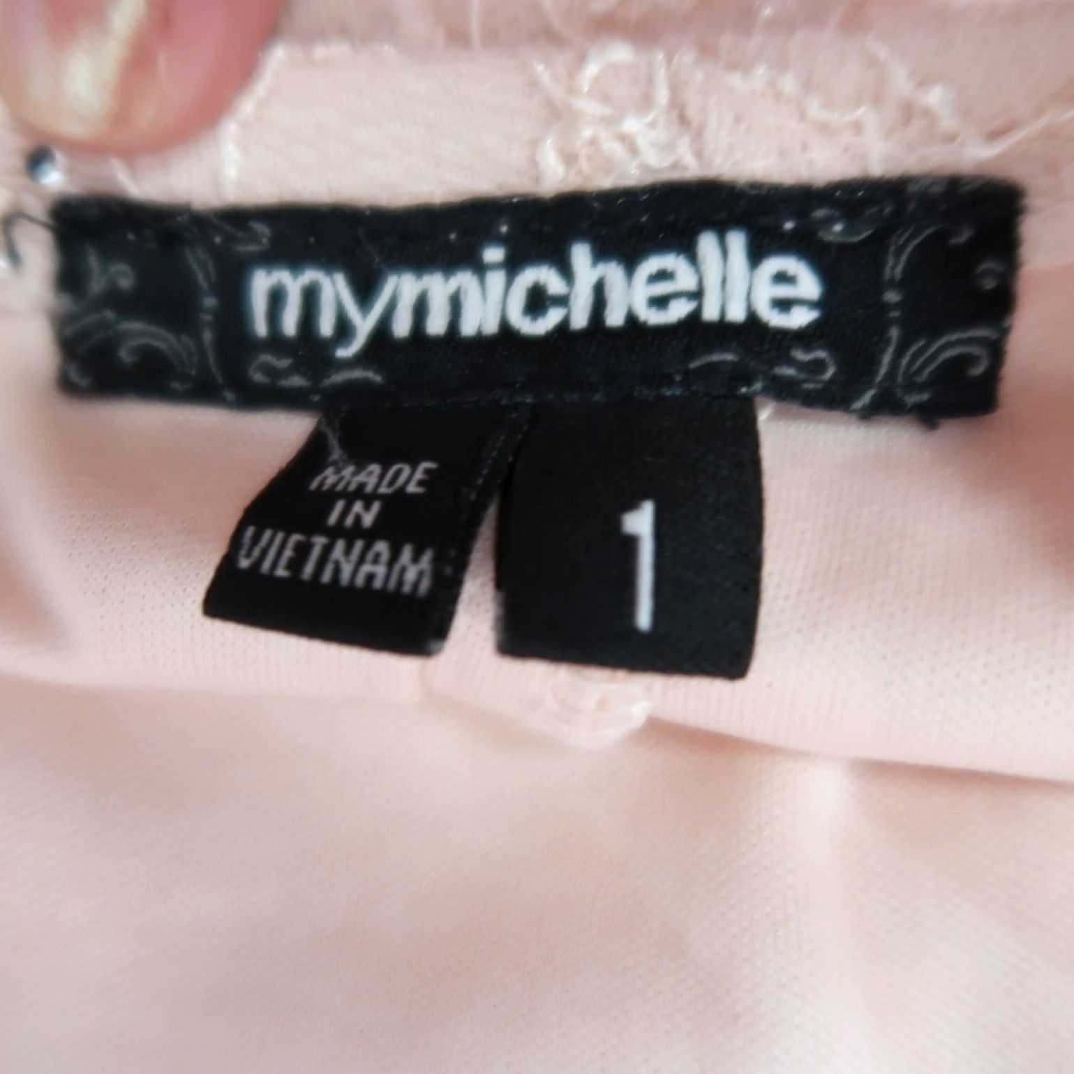 Vintage VINTAGE My Michelle Dress Bodycon Strapless Lace Beaded Sequin Pink 1 XS Womens Short Mini 90s 2000s Size XS / US 0-2 / IT 36-38 - 4 Thumbnail