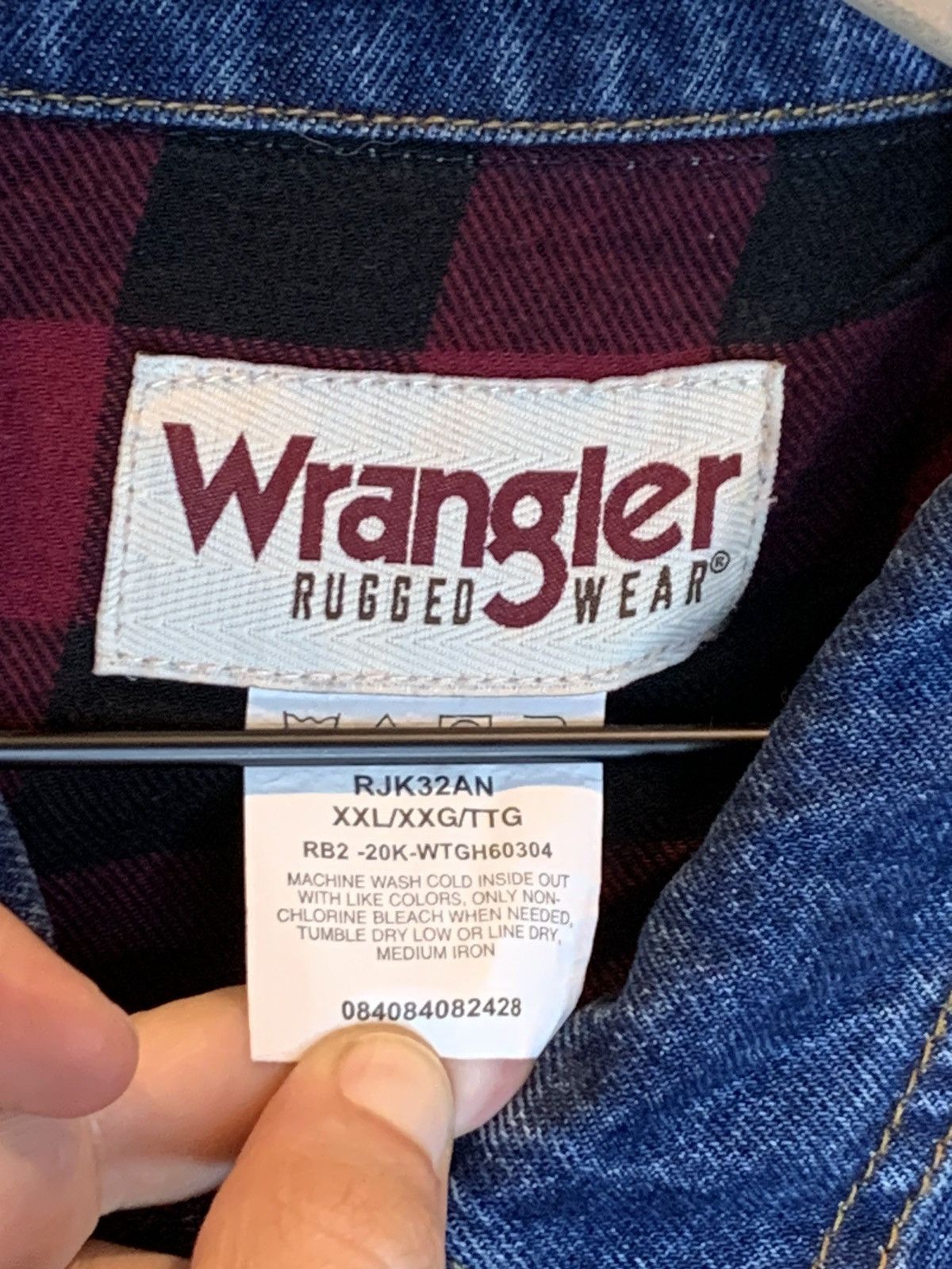 Wrangler *RARE* Wrangler Rugged Plaid Flannel Lined Denim Jacket Size US XXL / EU 58 / 5 - 6 Thumbnail