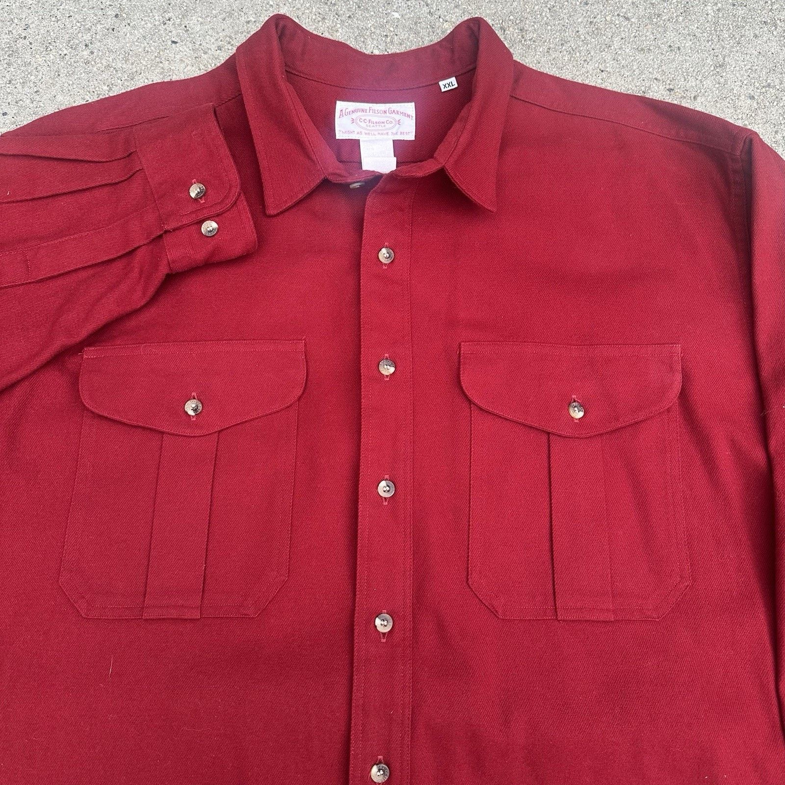 Filson × Vintage Vintage Filson Garment Red Cloth Longsleeve Shirt XXL Size US XXL / EU 58 / 5 - 2 Thumbnail