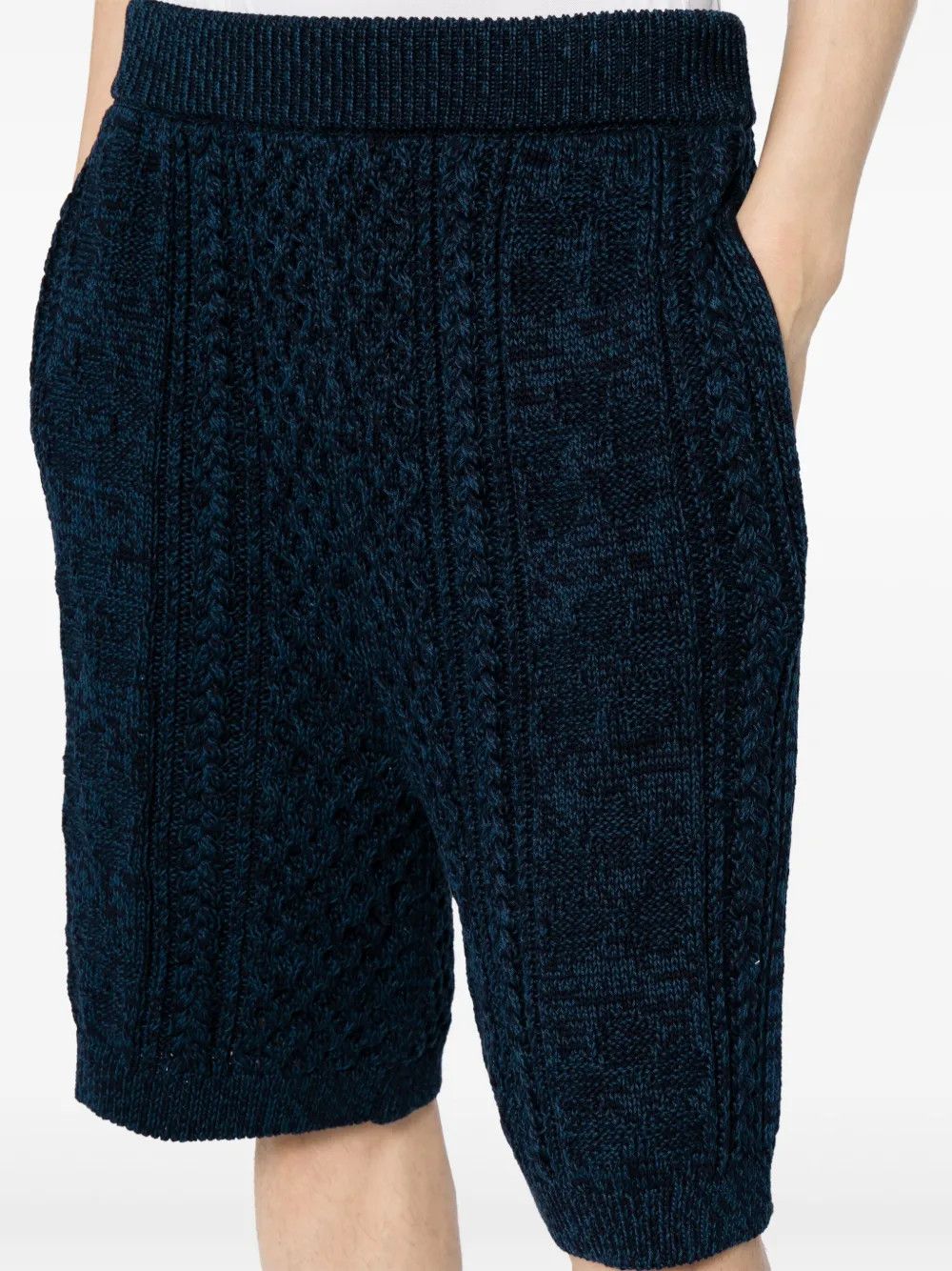 Marni o1w1db10125 Knitted Knee-Length Shorts in Navy Blue Size US 38 / EU 54 - 5 Thumbnail