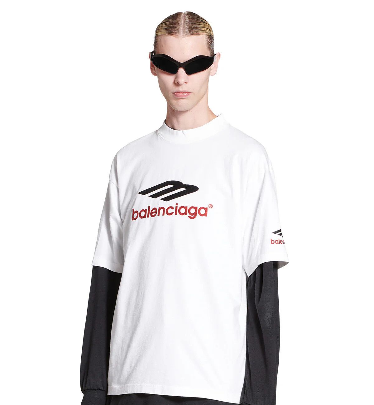 Balenciaga o1srvl11e0425 3B Sports Icon T-Shirt Medium Fit in White Size US M / EU 48-50 / 2 - 3 Thumbnail