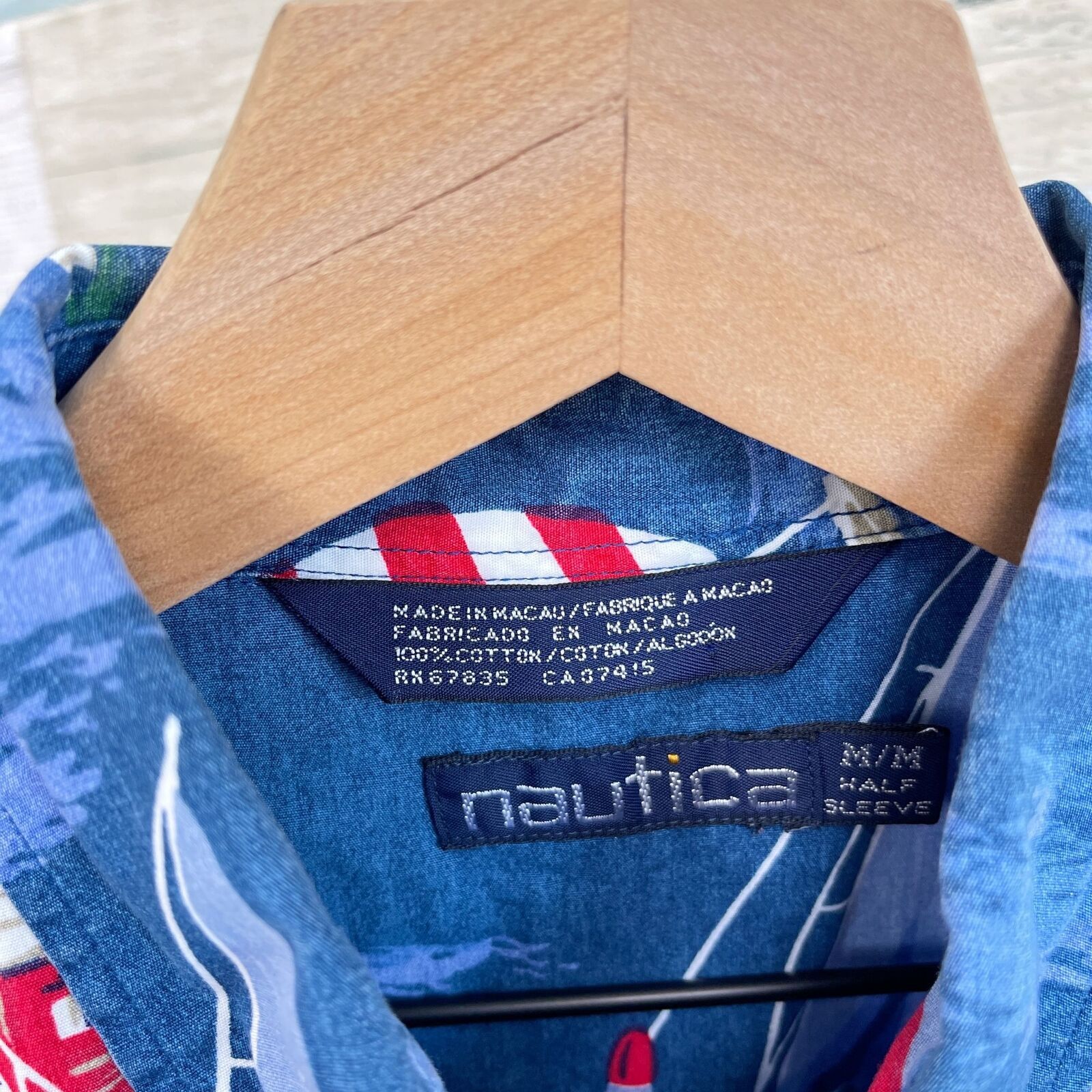 Nautica Nautica Vintage 90s Sailing Graphic Button Down Shirt Blue M Size US M / EU 48-50 / 2 - 5 Thumbnail