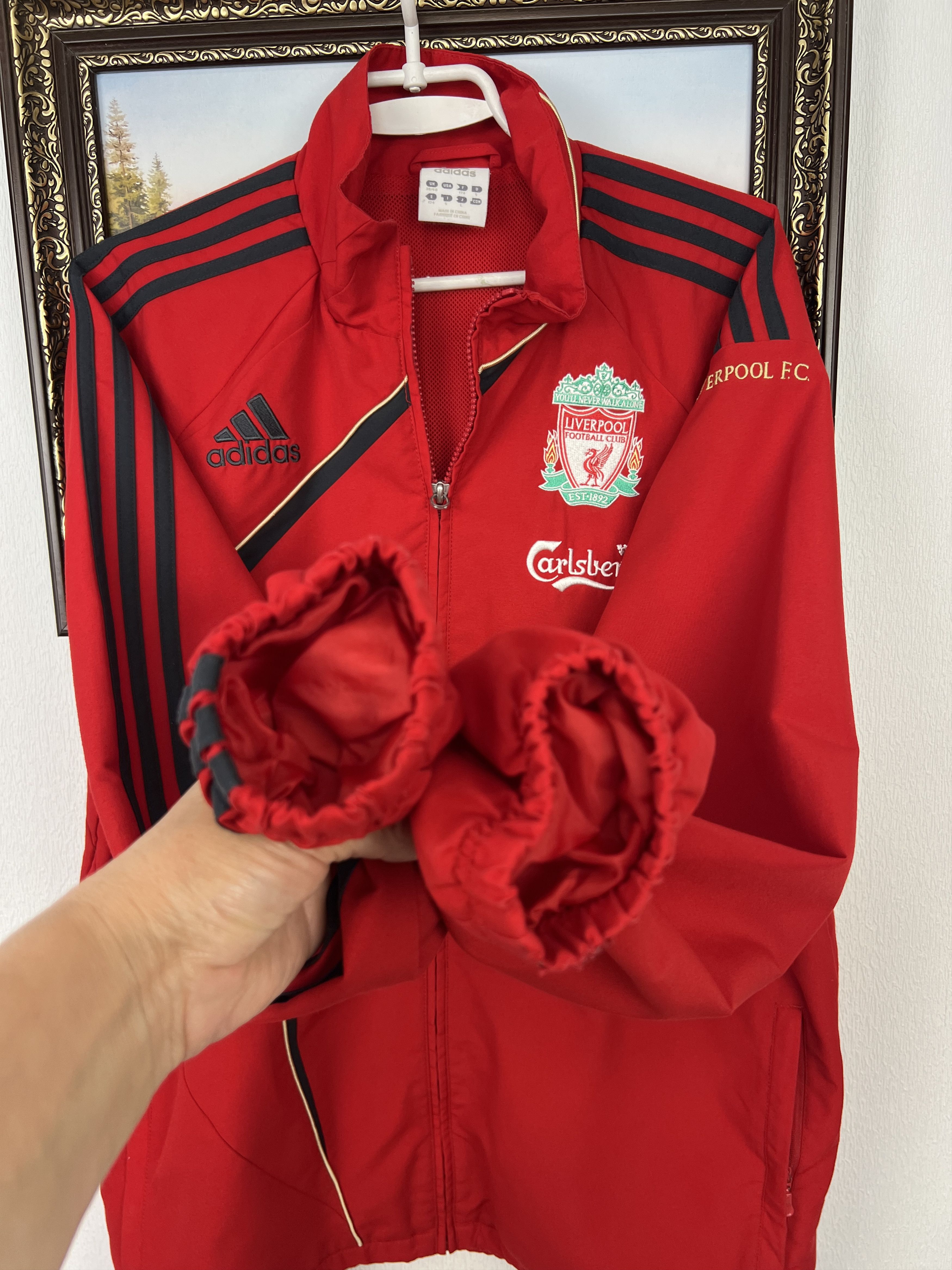 Adidas Vintage Adidas Liverpool Football Jacket Soccer YNWA Size US M / EU 48-50 / 2 - 8 Thumbnail
