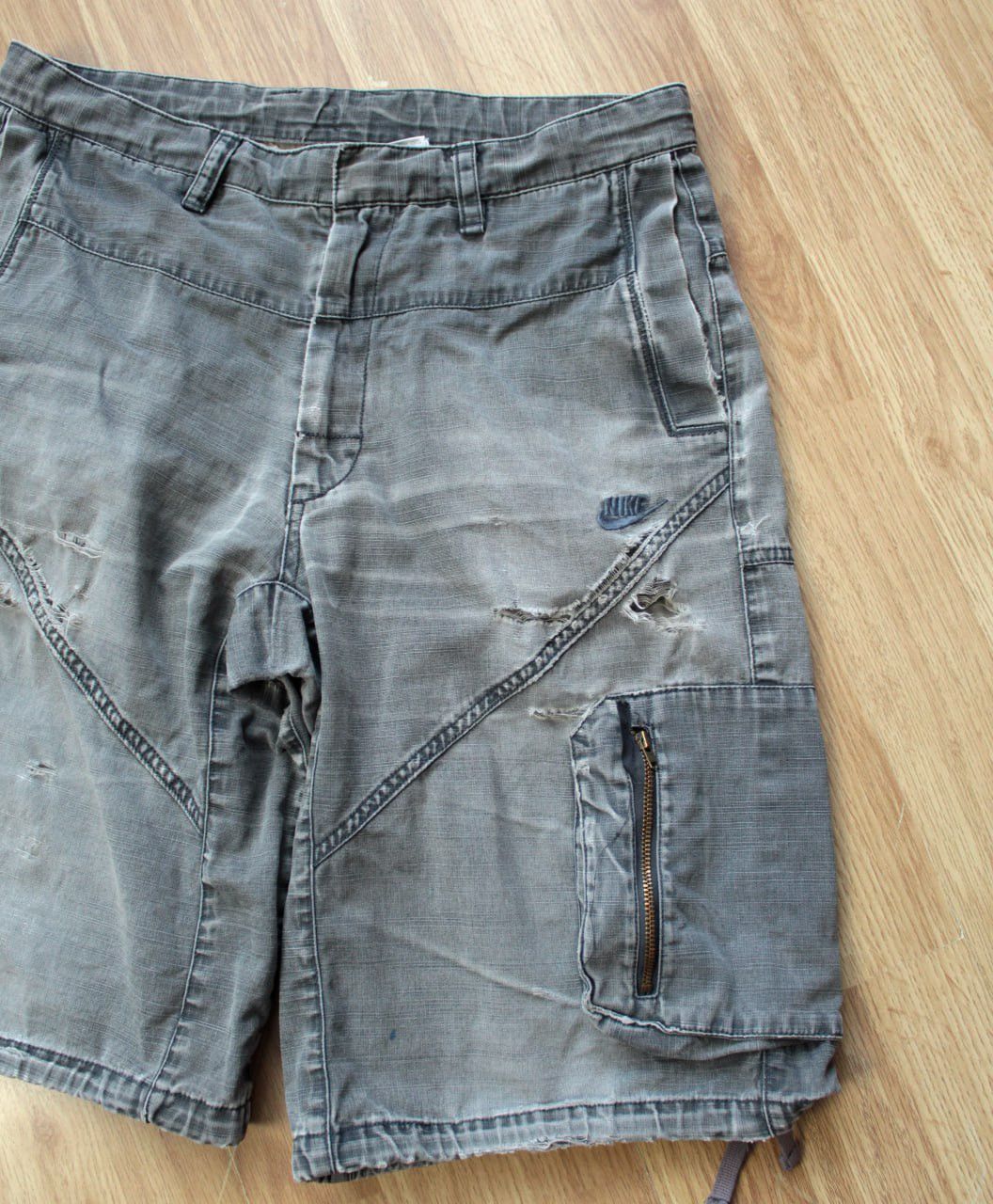 Nike 🔥 Vintage Nike Cargo Destroyed Shorts Distressed Carhartt Size US 30 / EU 46 - 3 Thumbnail