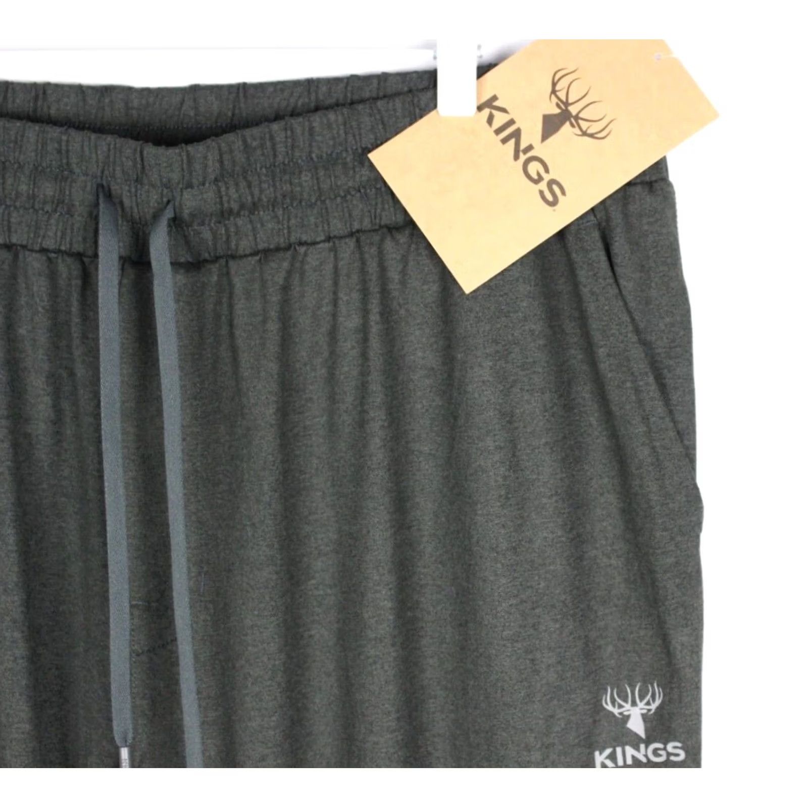 Vintage Kings Camo Men's Camp Sweatpant Jogger Pants 2XL Heather Charcoal Hunting Activewear Regular Fit 31in Inseam with Pockets Chinaman? Size US 39 - 3 Thumbnail