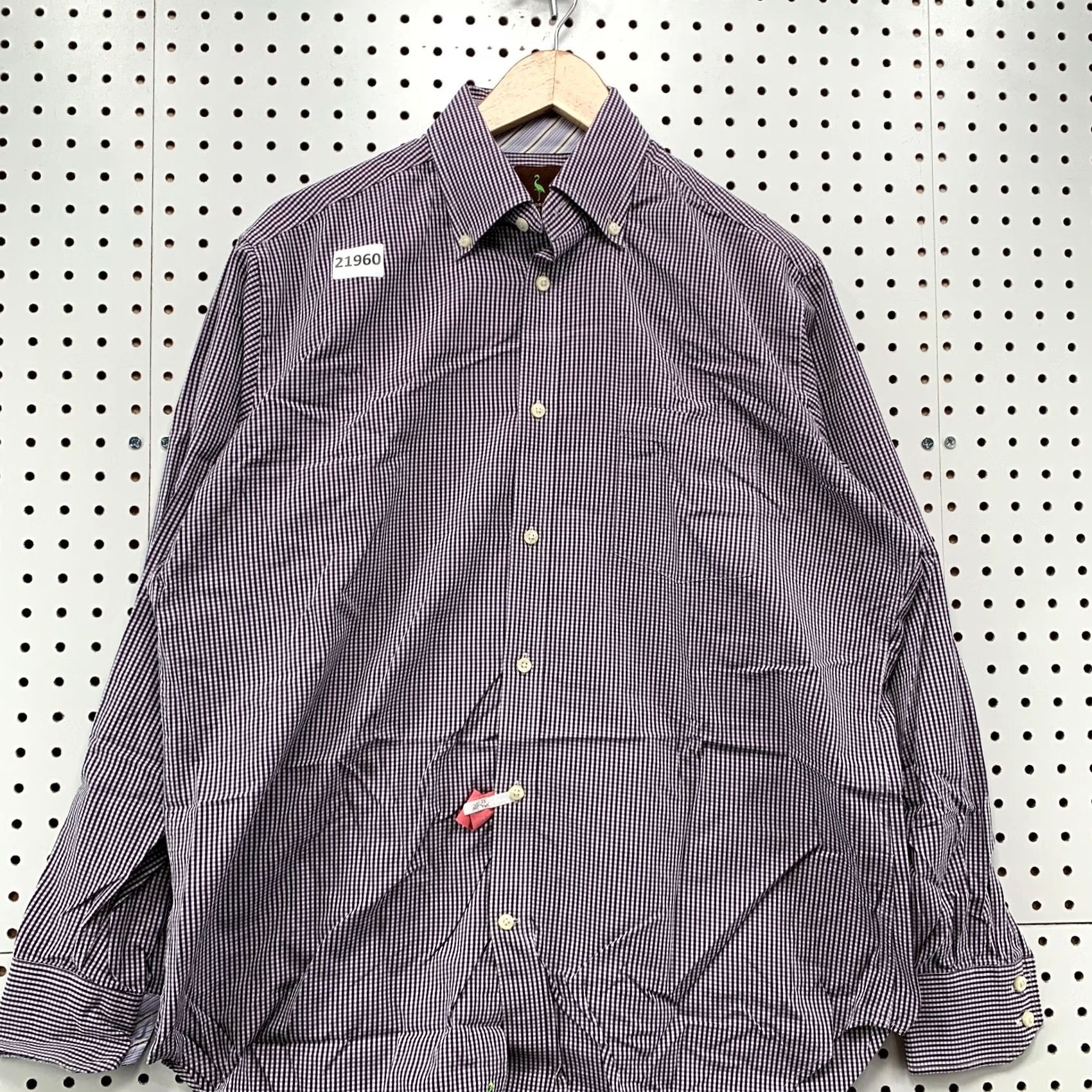 Tailorbyrd TailorByrd Button Down Shirt Purple White Check Long Sleeve Mens Large Size US L / EU 52-54 / 3 - 6 Thumbnail
