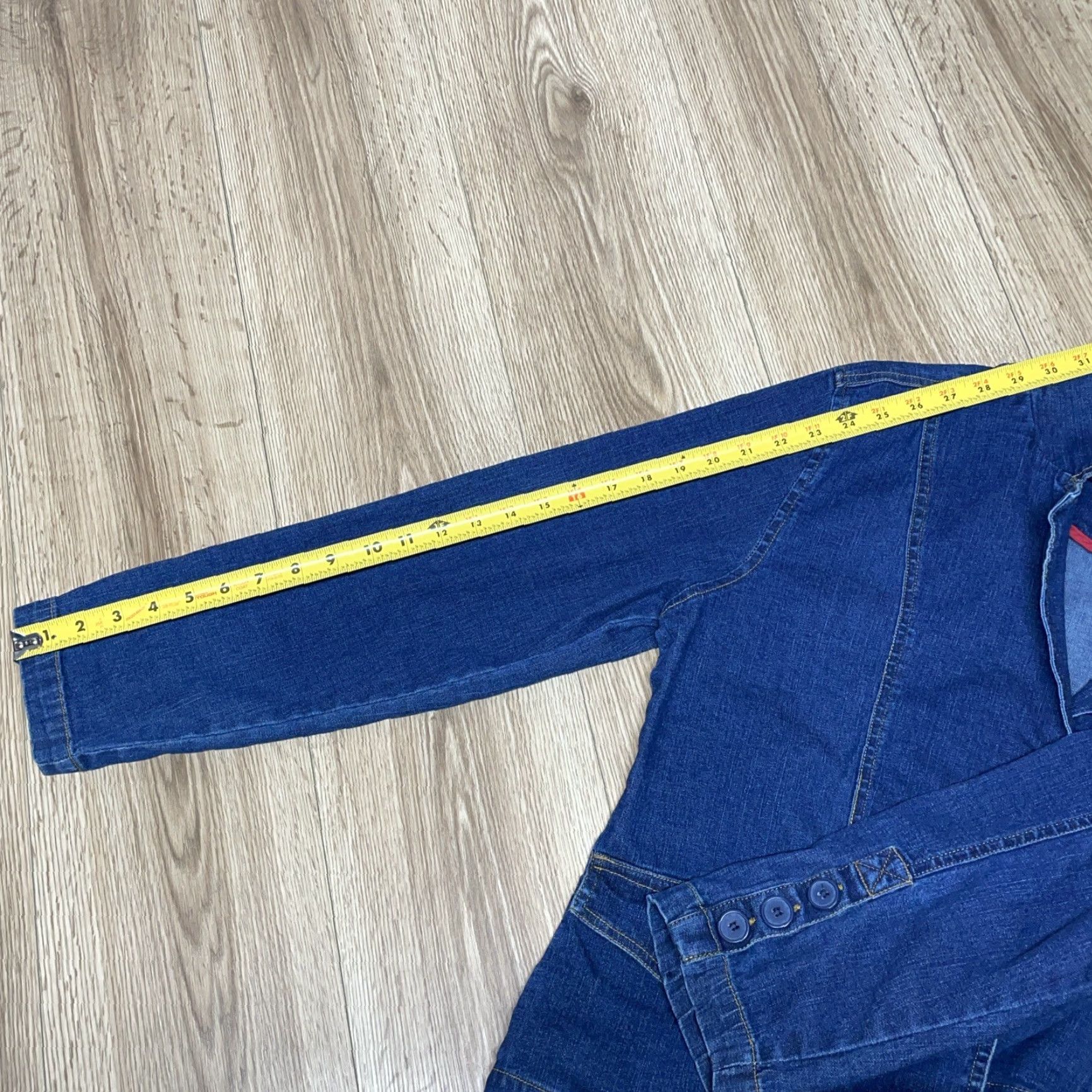 Bill Blass VINTAGE Bill Blass Women's Blazer Large Blue Denim Cotton Stretch Jacket Women Size L / US 10 / IT 46 - 7 Thumbnail