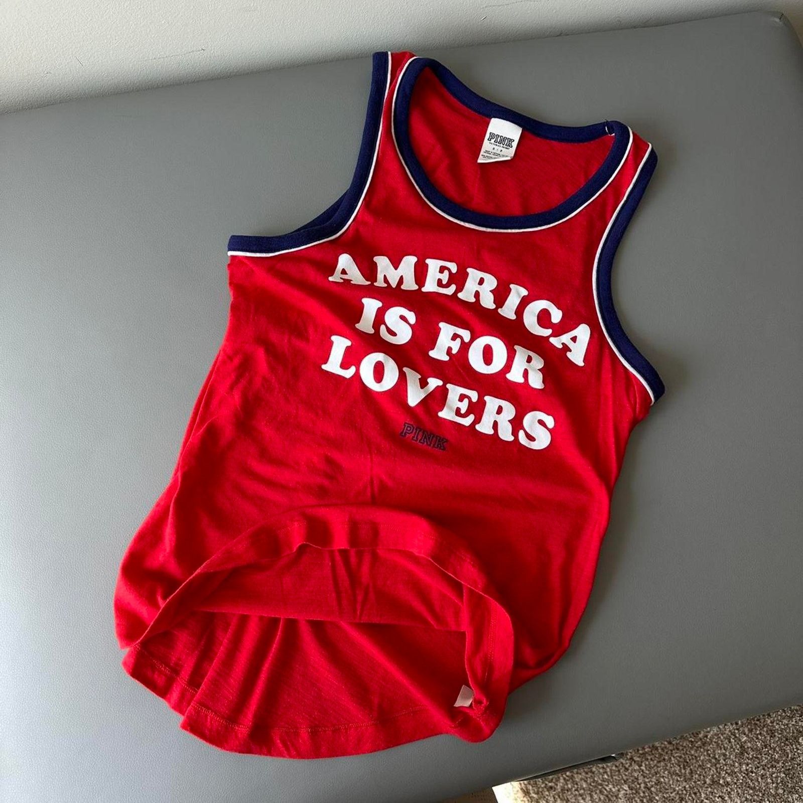 Victoria's Secret × Vintage Vintage Y2K Pink Victorias Secret America Lover USA Tank Top Size S / US 4 / IT 40 - 3 Thumbnail