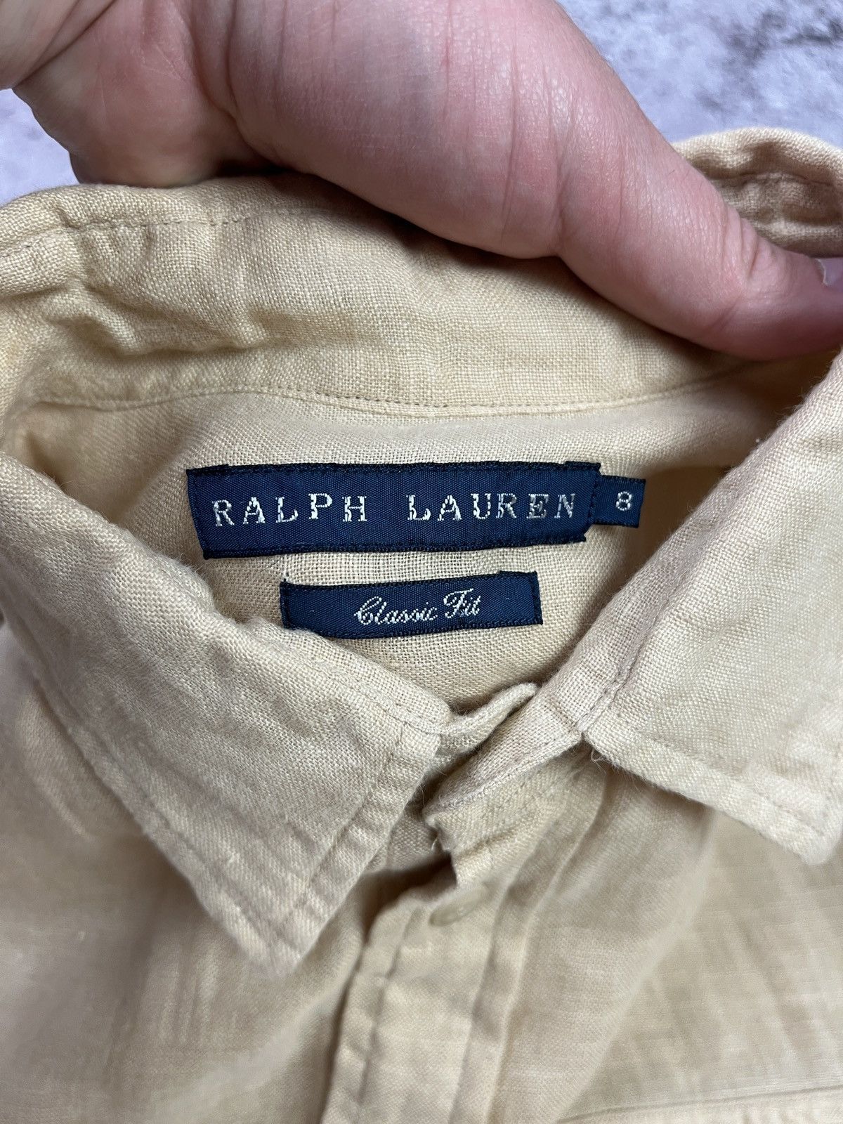 Polo Ralph Lauren Linen Shirt Beige Safari Classic Fit Lightweight Summer Size S / US 4 / IT 40 - 6 Thumbnail