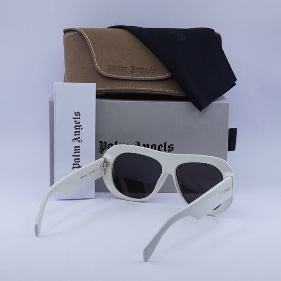 Palm Angels Palm Angels PERI103 ELFIN 0107 Sunglasses White Aviator Size ONE SIZE - 9 Thumbnail