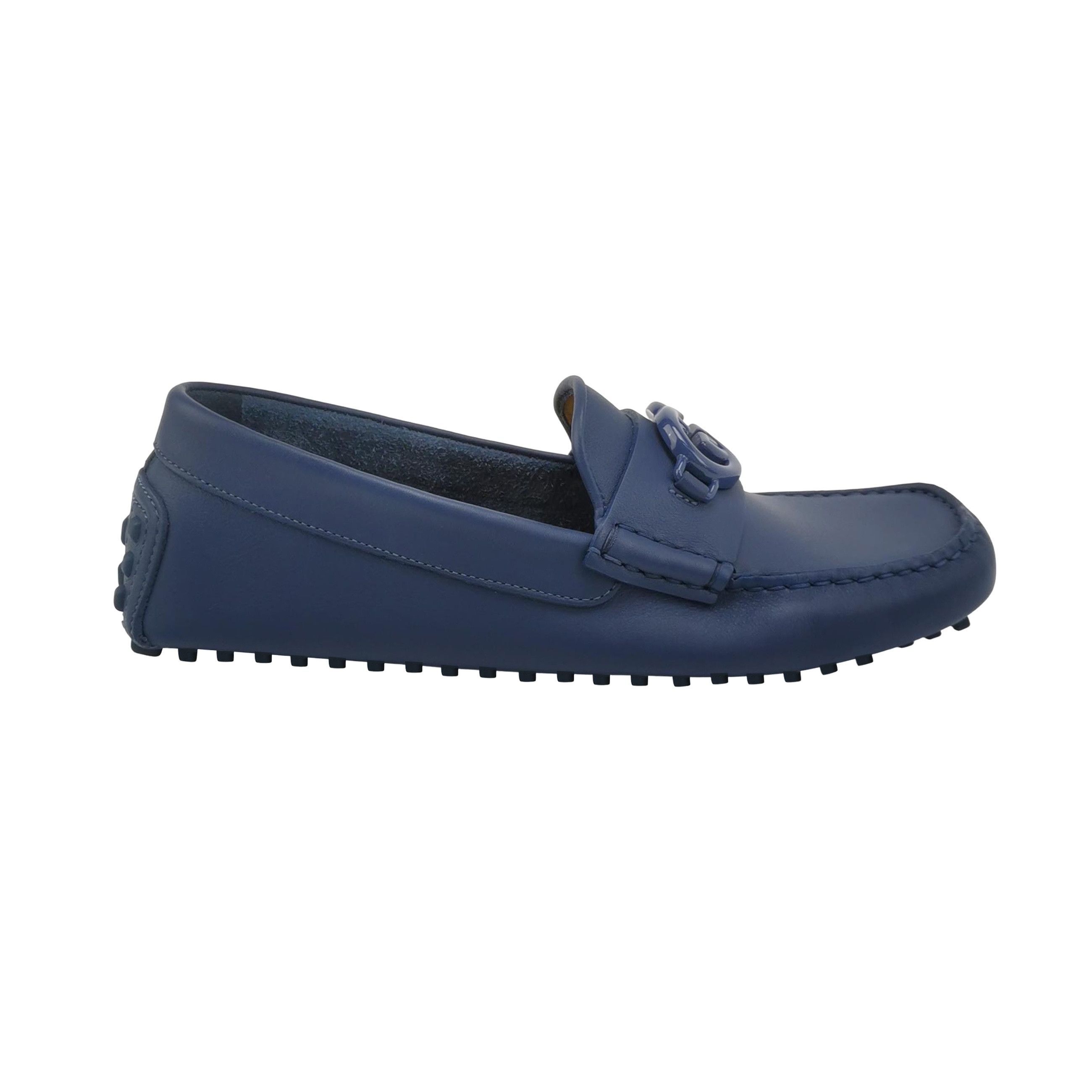 Gucci Gucci Blue Leather Interlocking G Loafers 40 Size US 7 / EU 40 - 1 Thumbnail