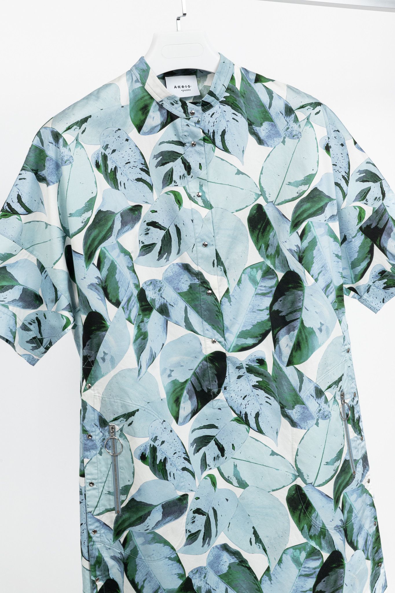 Akris Akris Punto Tropical Leaves-Print Cotton Poplin Shift Dress Size M / US 6-8 / IT 42-44 - 3 Thumbnail