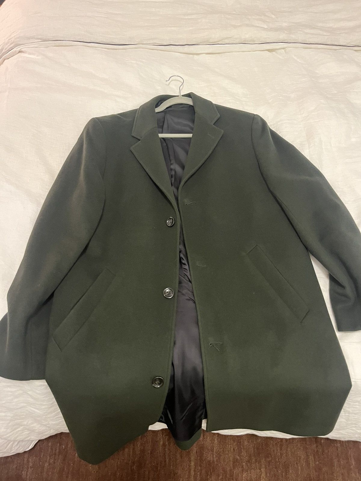 image of J Crew Ludlow Topcoat in Olive, Men's (Size Large)