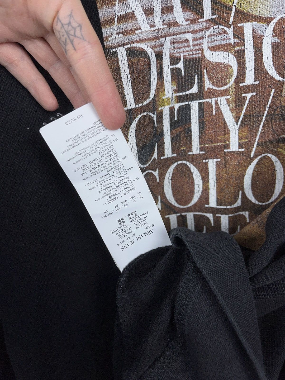 Armani × Giorgio Armani × Vintage Armani Jeans vintage waffle thermal hoodie y2k Size US L / EU 52-54 / 3 - 3 Thumbnail
