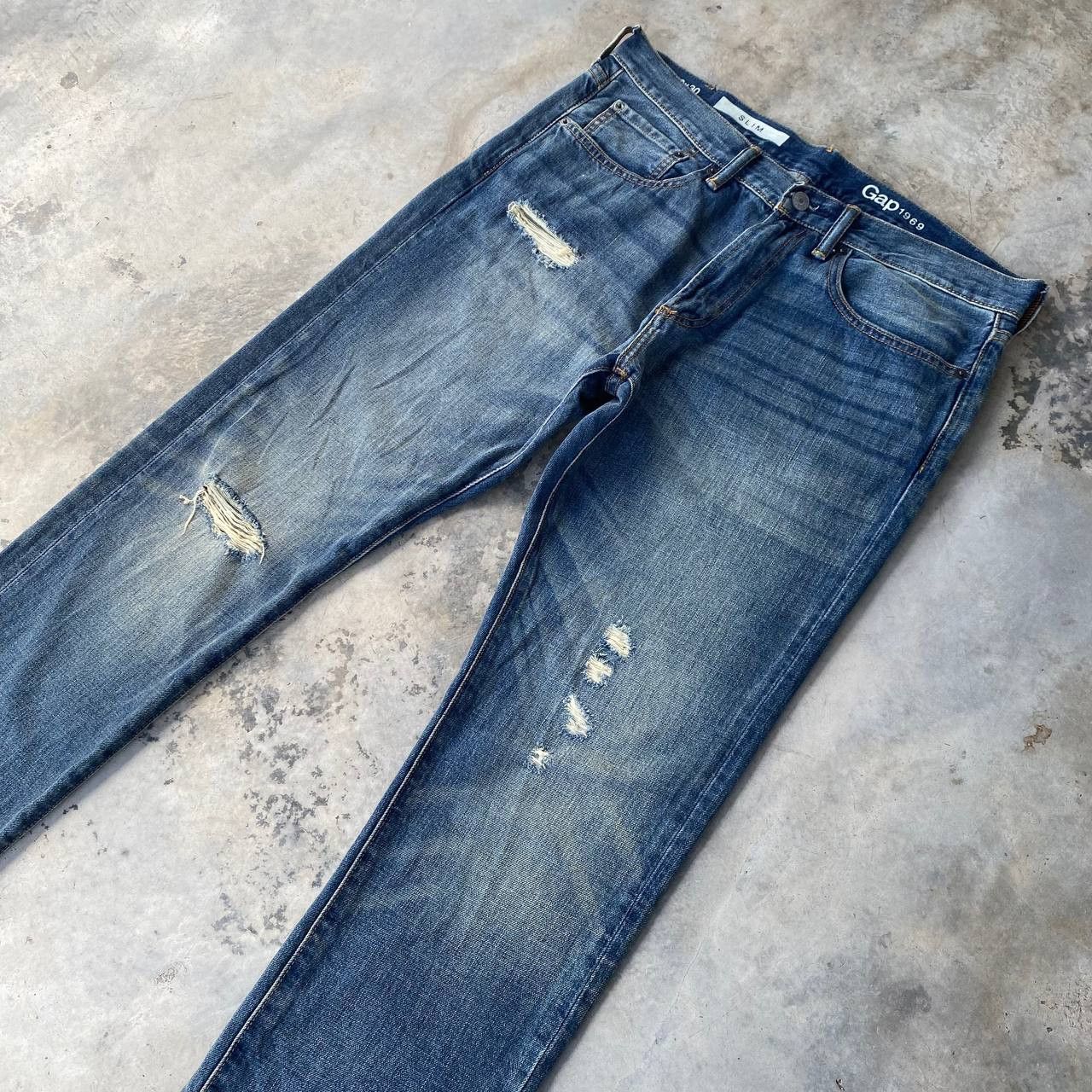 Gap VINTAGE Y2K GAP DISTRESSED GRUNGE DENIM Size US 33 - 4 Thumbnail