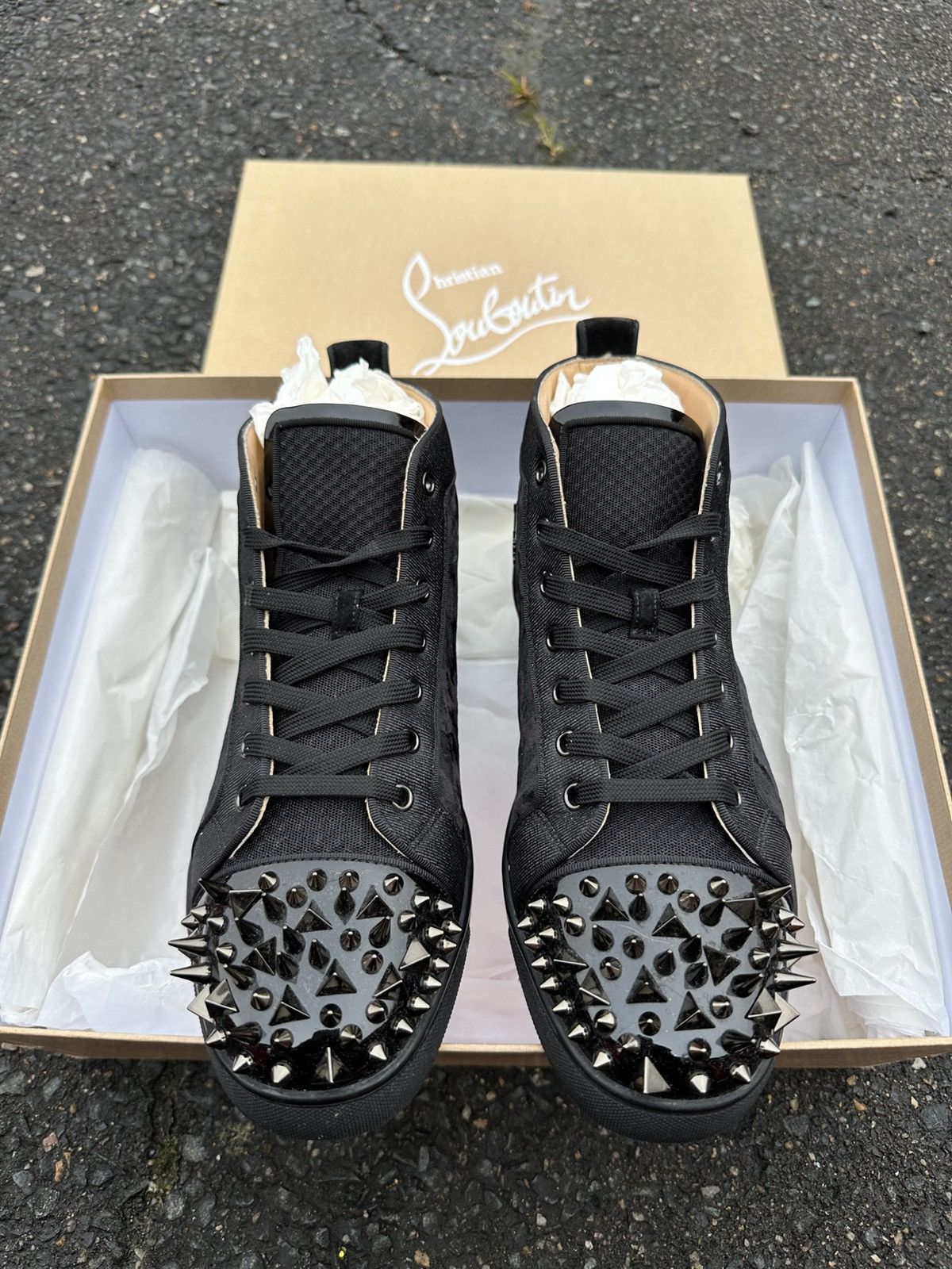 Christian Louboutin Christian Louboutin High Top Sneaker All Black Size US 9.5 / EU 42-43 - 20 Thumbnail