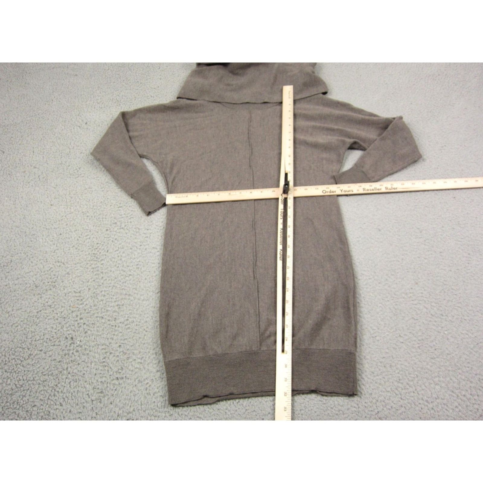 Vintage Tahari Sweater Dress Womens Small Brown Extra Fine Wool Turtleneck Knit Classix Size S / US 4 / IT 40 - 7 Thumbnail