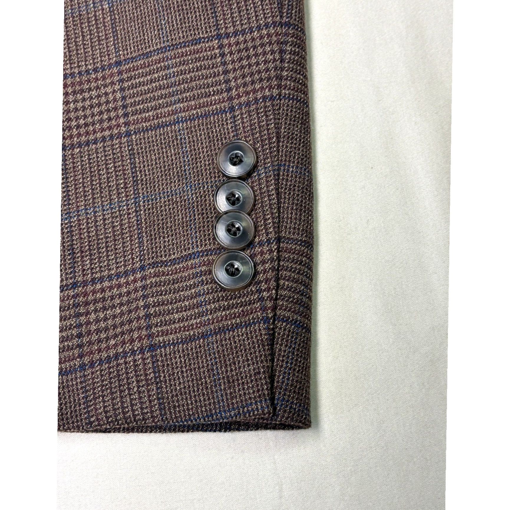 Vintage VINTAGE JOS A Bank 1905 Mens Brown Windownpane Plaid Wool Blend Tailored Fit Sport Coat 38 Regular Mens Clothing Size 38R - 3 Thumbnail