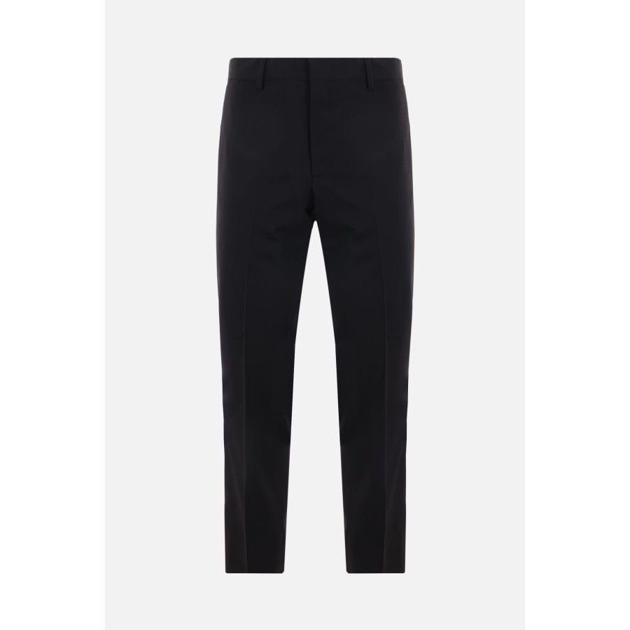 Prada PRADA Black Stretch Wool Pants New & Authentic (Men's size:U Size US 34 / EU 50 - 1 Thumbnail
