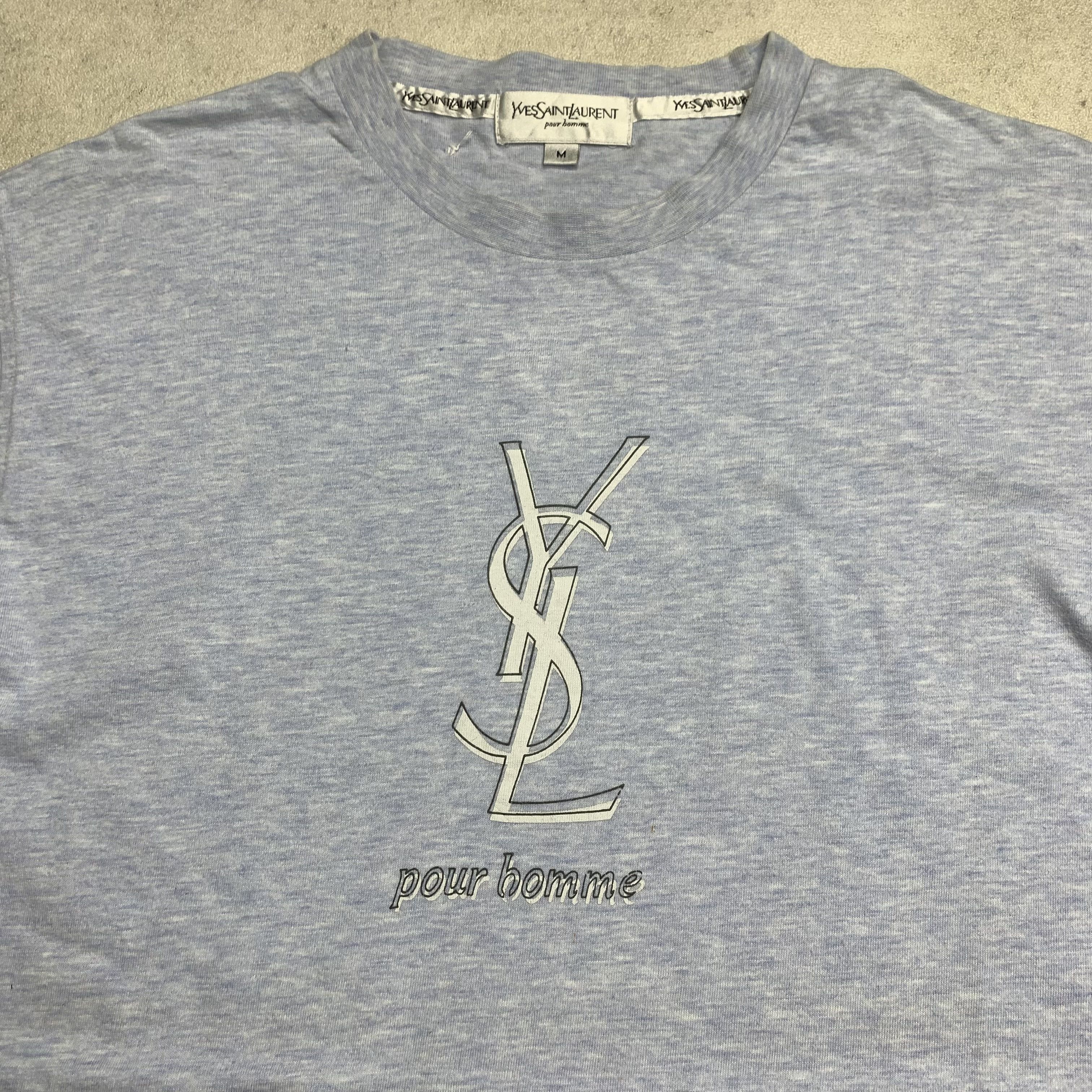 Yves Saint Laurent Vintage YSL Pour Homme Yves Saint Laurent Tshirt Size US S / EU 44-46 / 1 - 2 Thumbnail