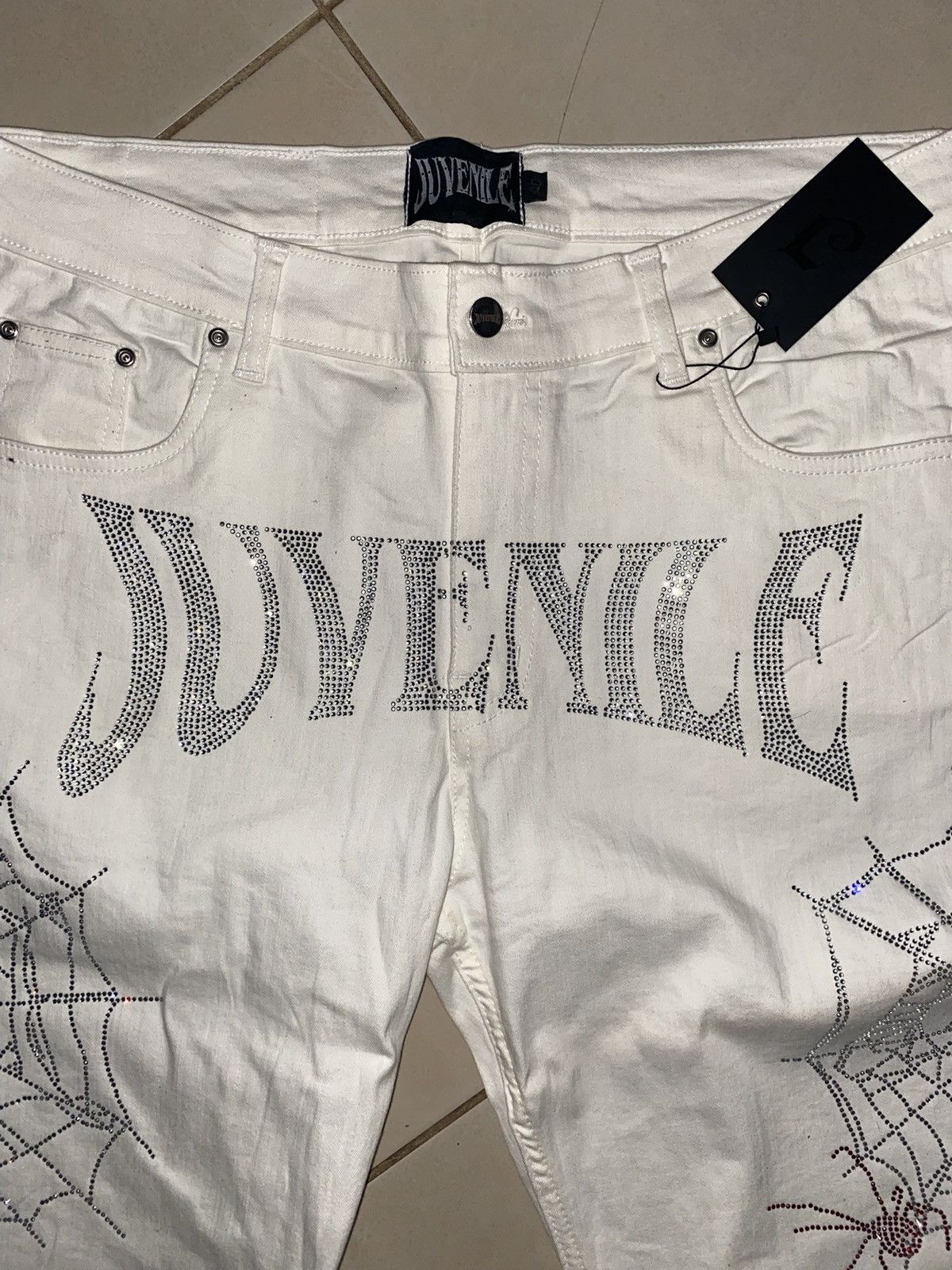 Other Juvenile white rhinestone jeans Size US 40 / EU 56 - 4 Thumbnail