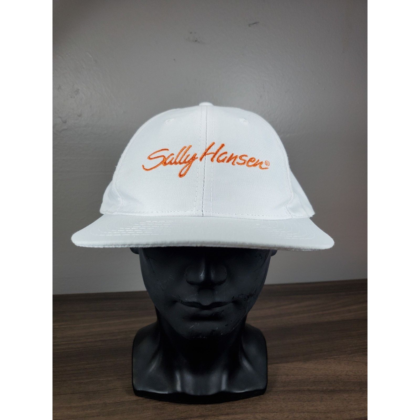 Vintage Sally Hansen Hat White & Orange Embroidered Cap Makeup Brand Size ONE SIZE - 2 Thumbnail