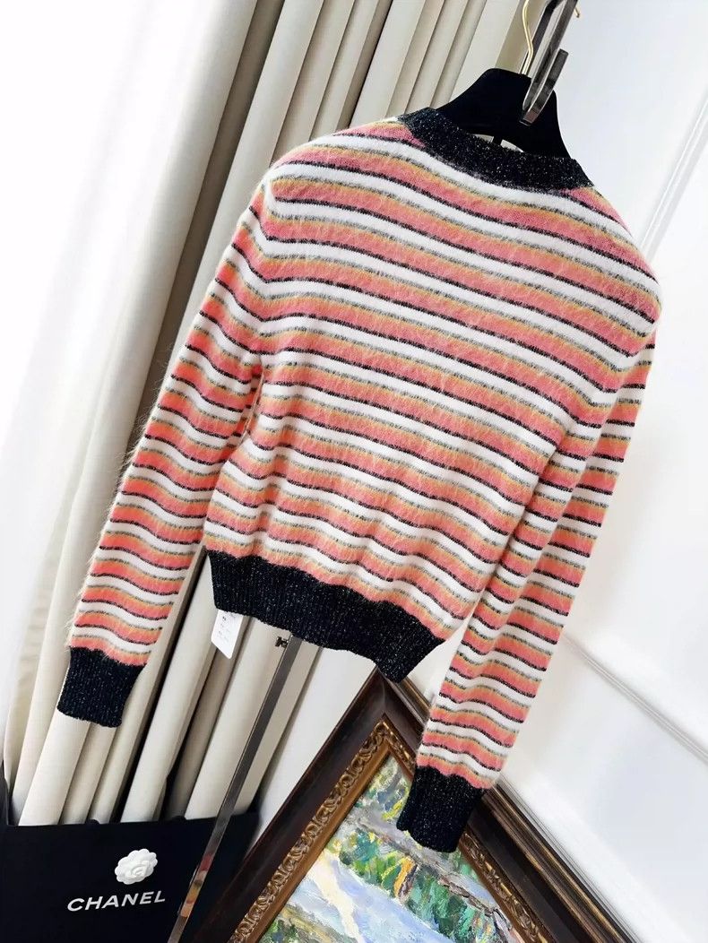 Chanel Chanel 22A colorful striped tassel wool knitted sweater Size XXS / US 00 / IT 34 - 2 Thumbnail