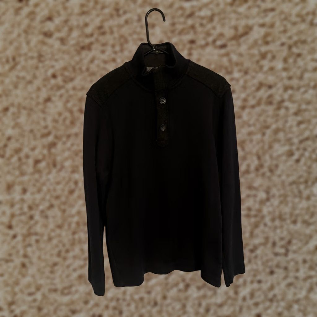 Banana Republic Banana Republic Sweater Men's Large L Navy Mock Neck 2 Button Wool Trim Size US L / EU 52-54 / 3 - 1 Thumbnail
