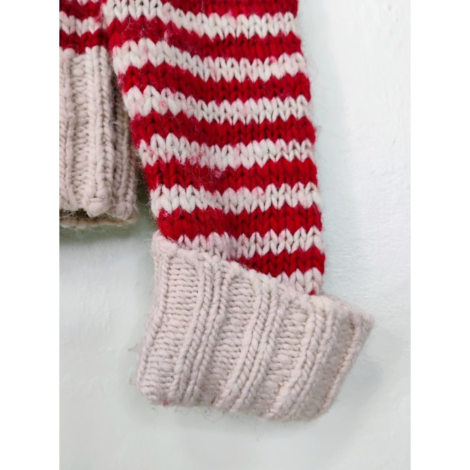 Lands' End VINTAGE Lands' End Wool Blend Turtle Neck Striped Knit Sweater Womens Medium Size M / US 6-8 / IT 42-44 - 3 Thumbnail