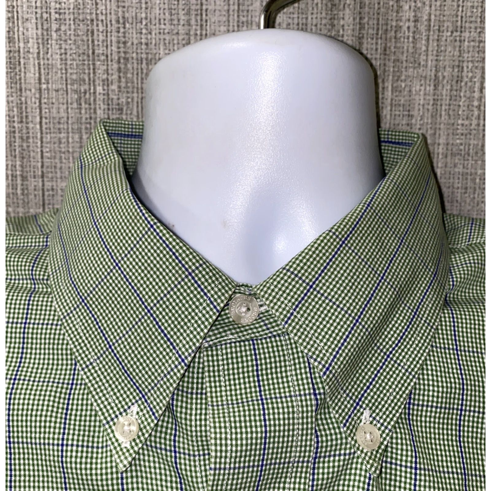 Brooks Brothers Brooks Brothers Shirt Mens Green Check Long Sleeve Button-Up Non-Iron XL Size US XL / EU 56 / 4 - 3 Thumbnail