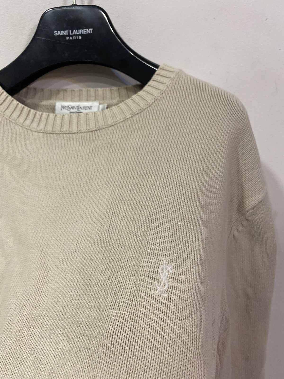 Yves Saint Laurent Beige YSL Sweater Knit Size US L / EU 52-54 / 3 - 8 Thumbnail
