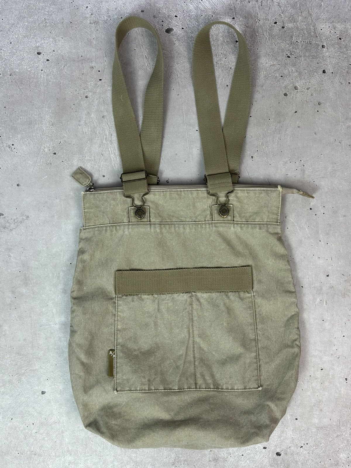 Armani Exchange Vintage Armani Exchange Beige Denim Washed Handle Bag Size ONE SIZE - 4 Thumbnail