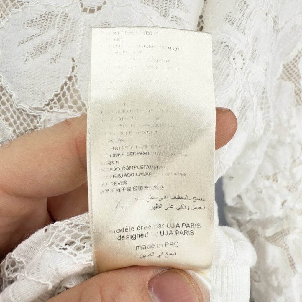 Other UN JOUR AILLEURS Lace White Boho Blouse Mesh Size 2 / M Size M / US 6-8 / IT 42-44 - 8 Thumbnail